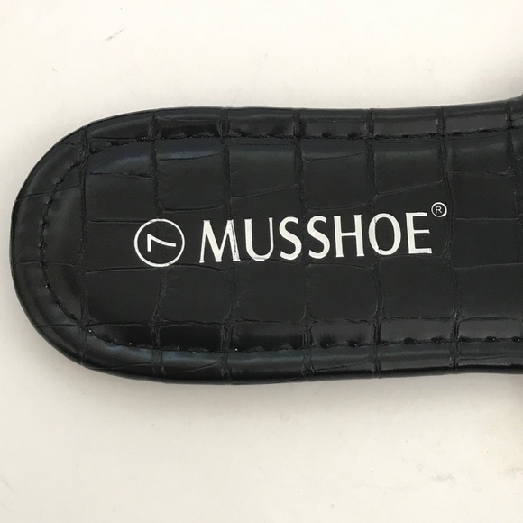 MUSSHOE Slip On Slide Sandals Black Flats Women’s Size 7 NWT - Picture 15 of 16